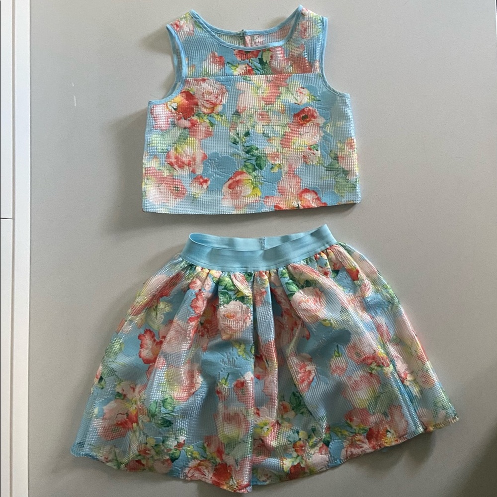Girls Two-Piece Floral Dress